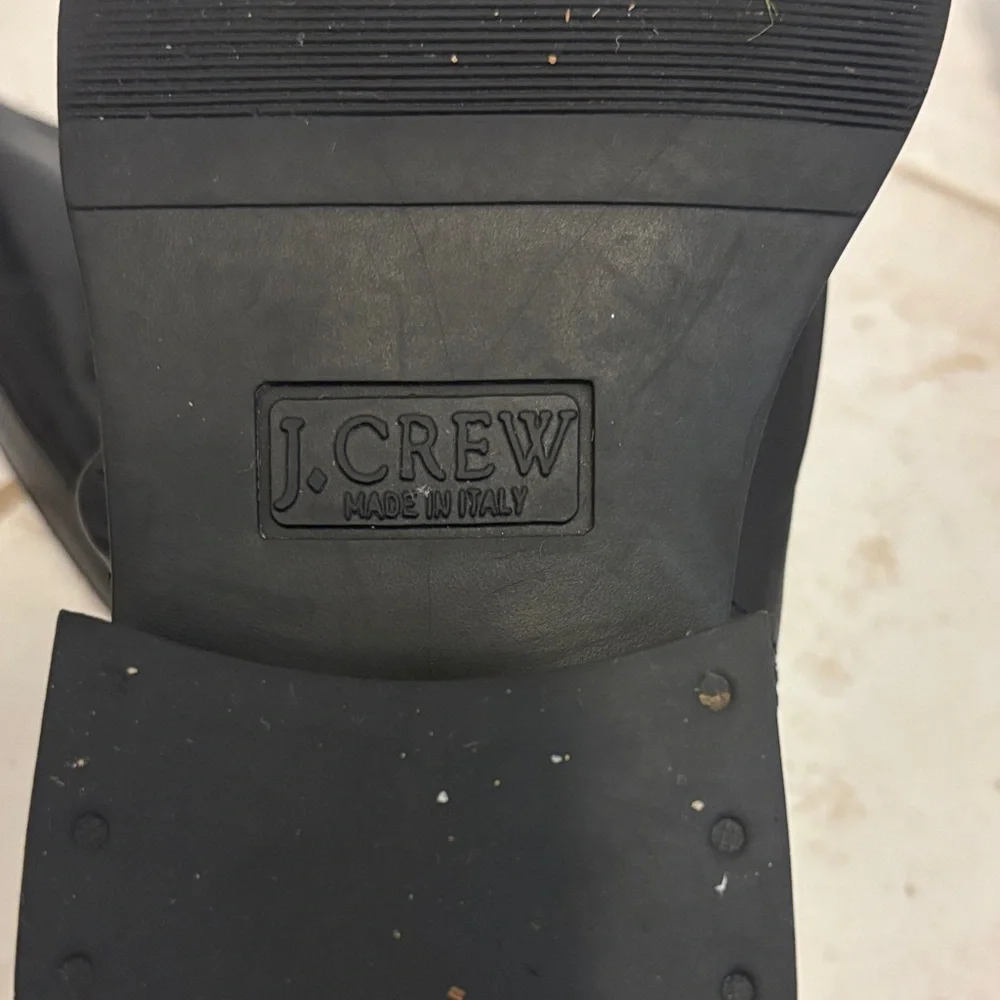 J. Crew Black Leather riding Boots equestrian fall side zipper 6 made in Italy - Picture 2 of 10